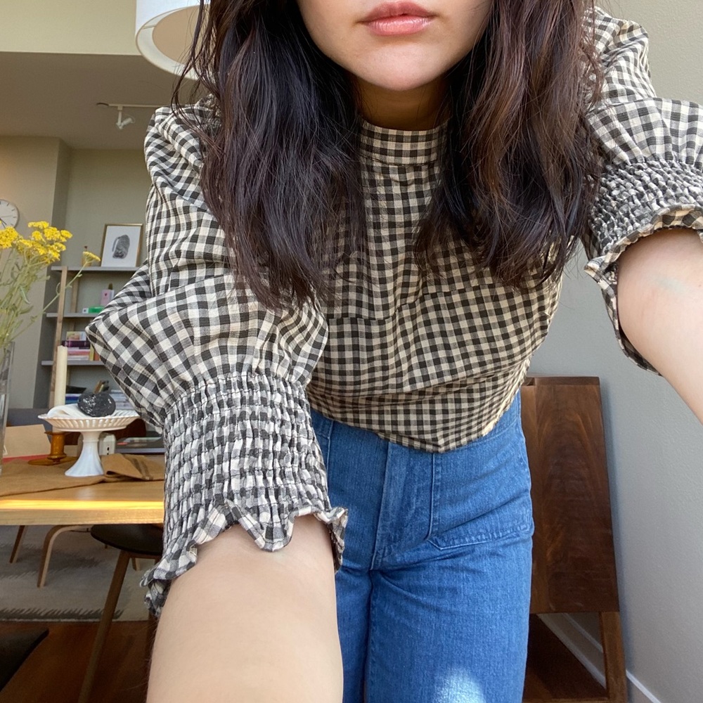 Zara check blouse